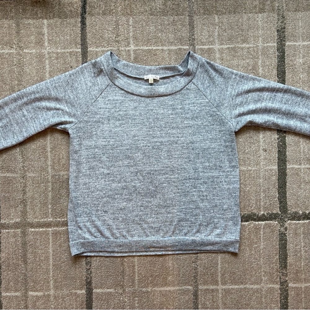 Nine Britton Heather Gray Knit Top Boat Neck 3/4 sleeve size 2XL